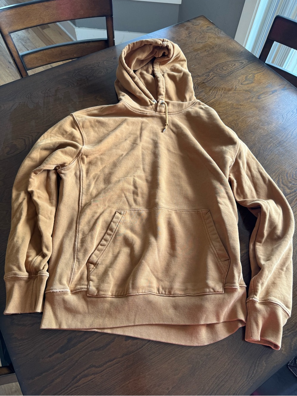 J. Crew Men's Hooded Sweatshirt in Caramel Tan